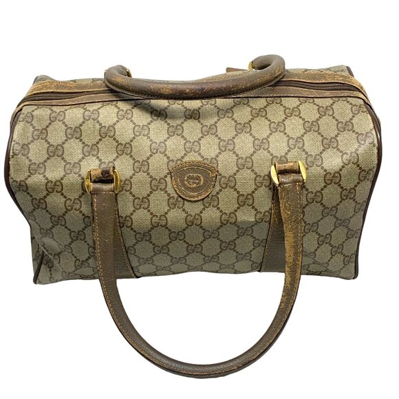 Vintage Gucci‎ Coated Canvas Leather Speedy Handbag **AS IS DAMAGED - Picture 8 of 13